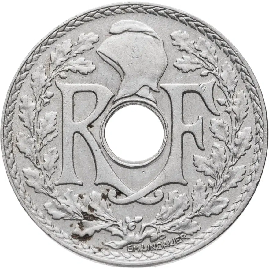 Франция 25 сантимов (centimes) 1937, реверс