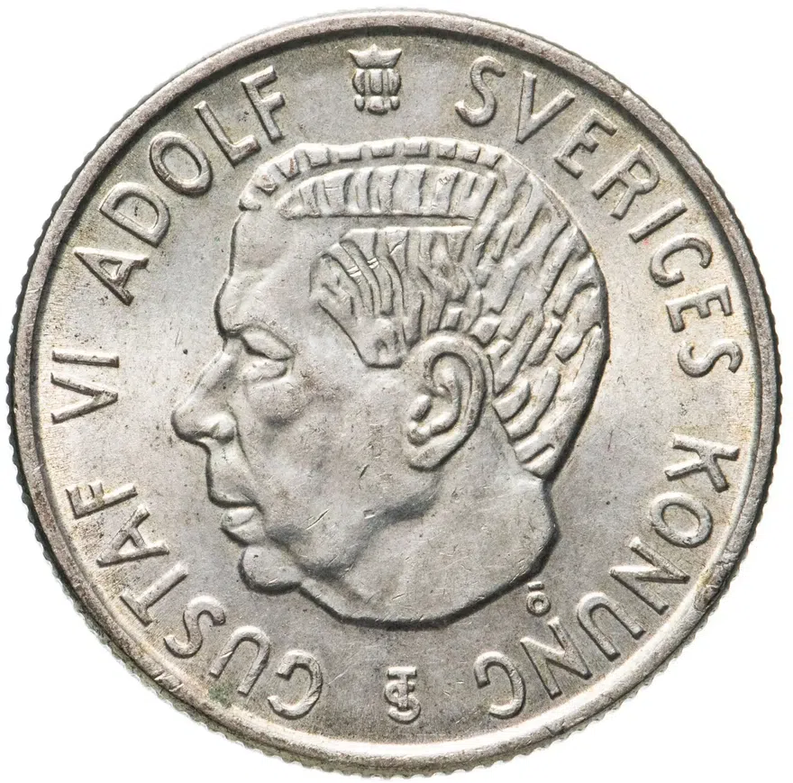 Швеция 2 кроны (kronor) 1954, аверс