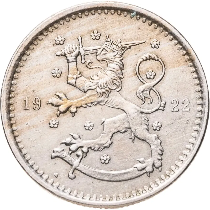 Финляндия 1 марка (markka) 1922, реверс