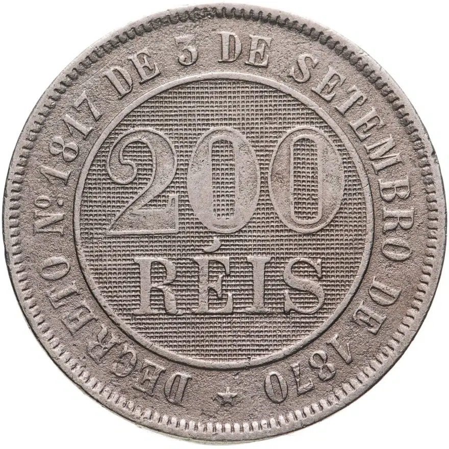 Бразилия 200 реалов (рейс, reis) 1887