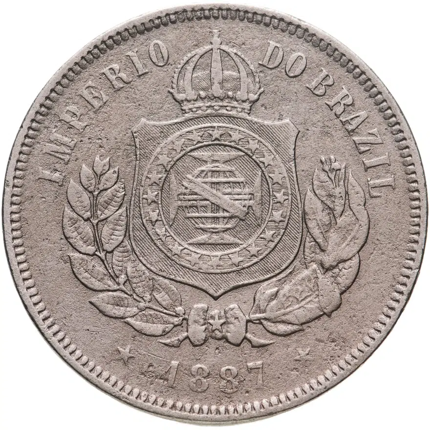 Бразилия 200 реалов (рейс, reis) 1887, реверс