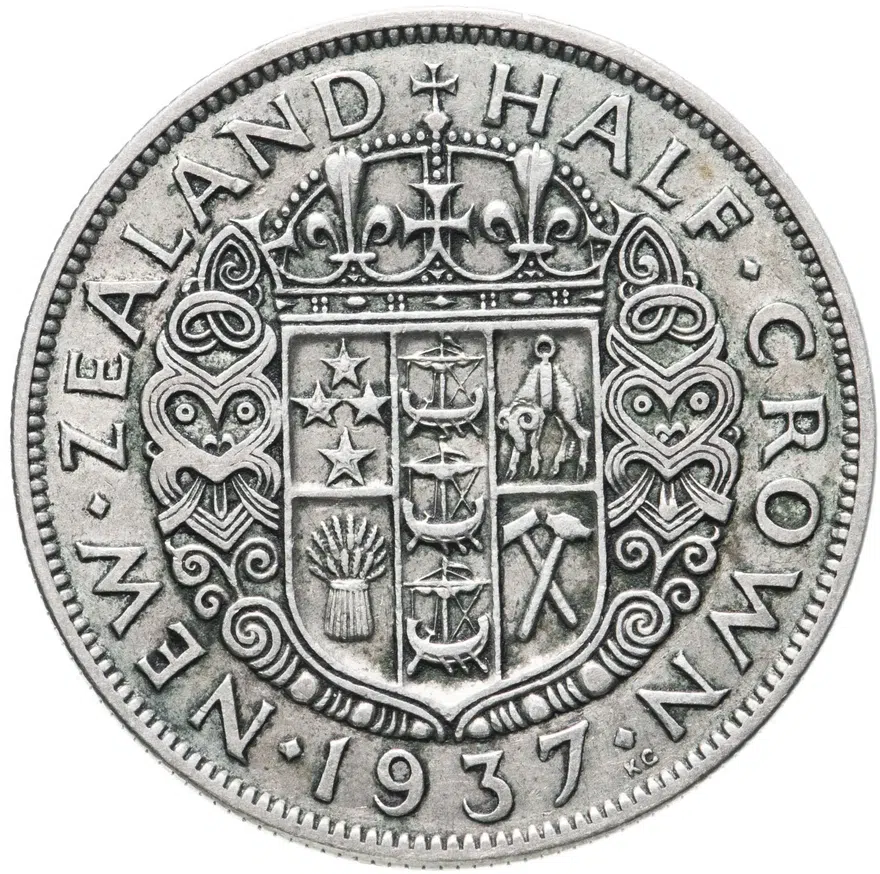 Новая Зеландия 1/2 кроны (crown) 1937, реверс