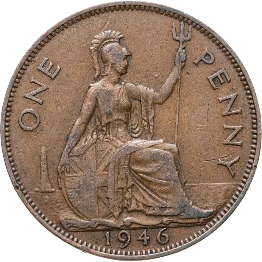 Великобритания 1 пенни (penny) 1946, аверс