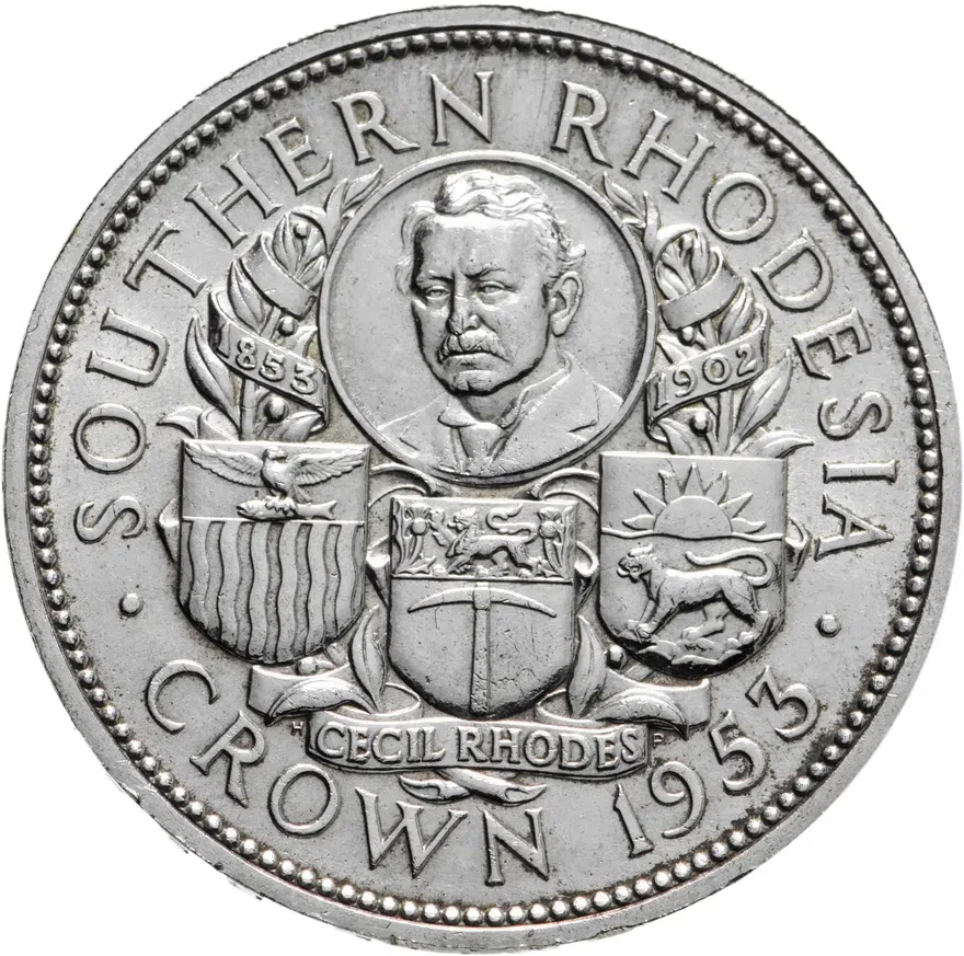 Южная Родезия 1 крона (crown) 1953 "100 лет со дня рождения Сесиля Родса", реверс