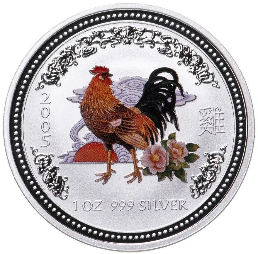 Австралия 1 доллар (dollar) 2005  Восточный календарь - Год Петуха, Цветное покрытие, аверс