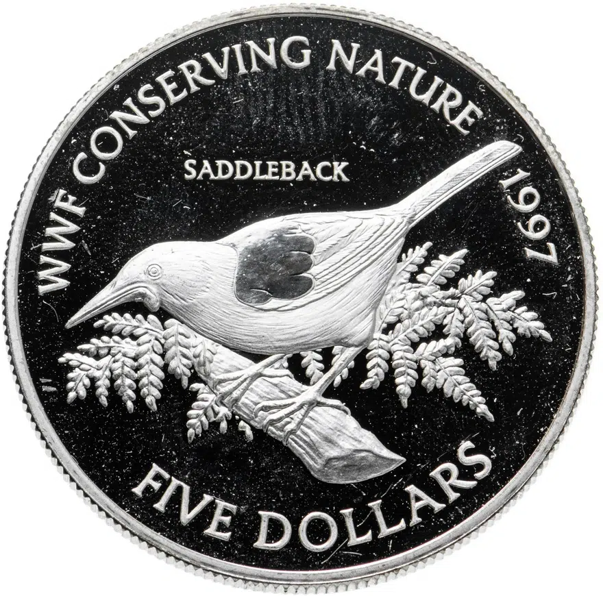Новая Зеландия 5 долларов (dollars) 1997  Тико