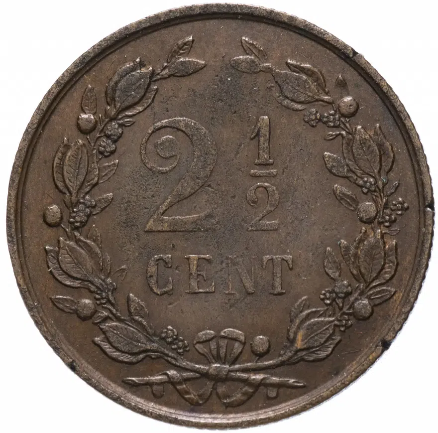 Нидерланды 2 1/2 цента (cent) 1883