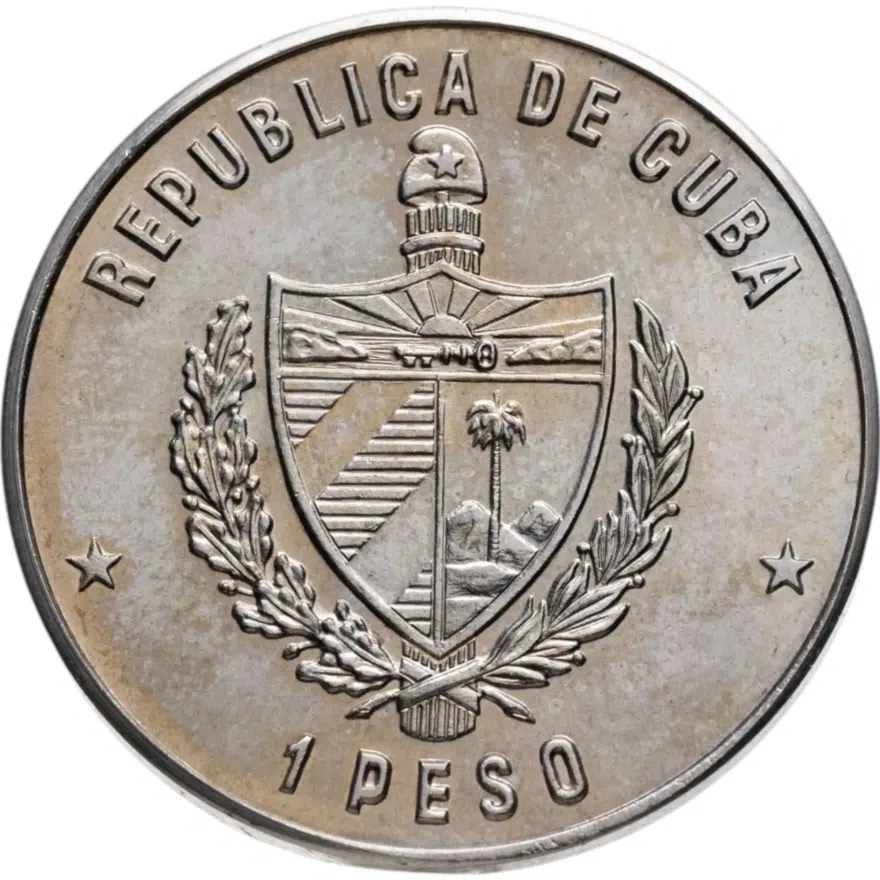 Куба 1 песо (peso) 1985  Всемирный год музыки - Иоганн Себастьян Бах, реверс