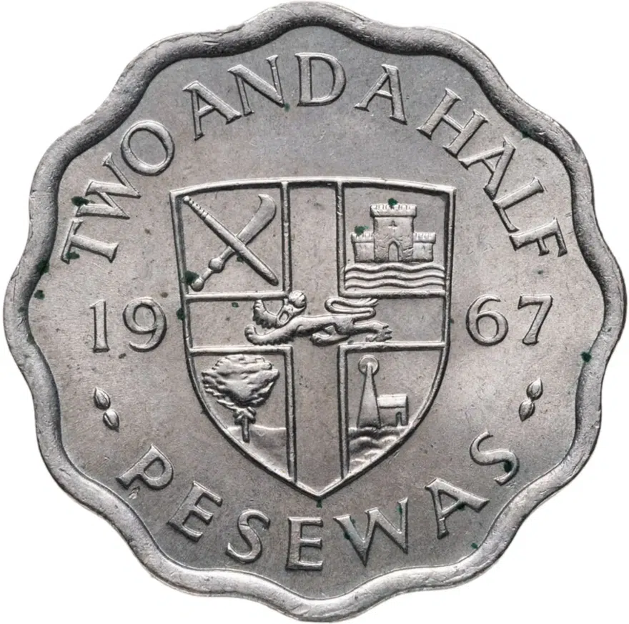 Гана 2 1/2 песевы (pesewas) 1967, реверс