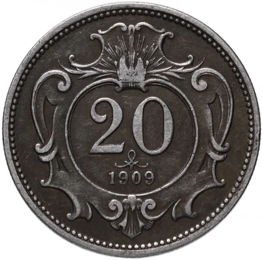 Австрия 20 геллеров (heller) 1909