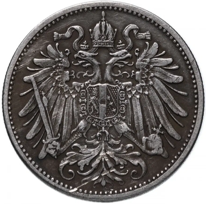 Австрия 20 геллеров (heller) 1909, реверс