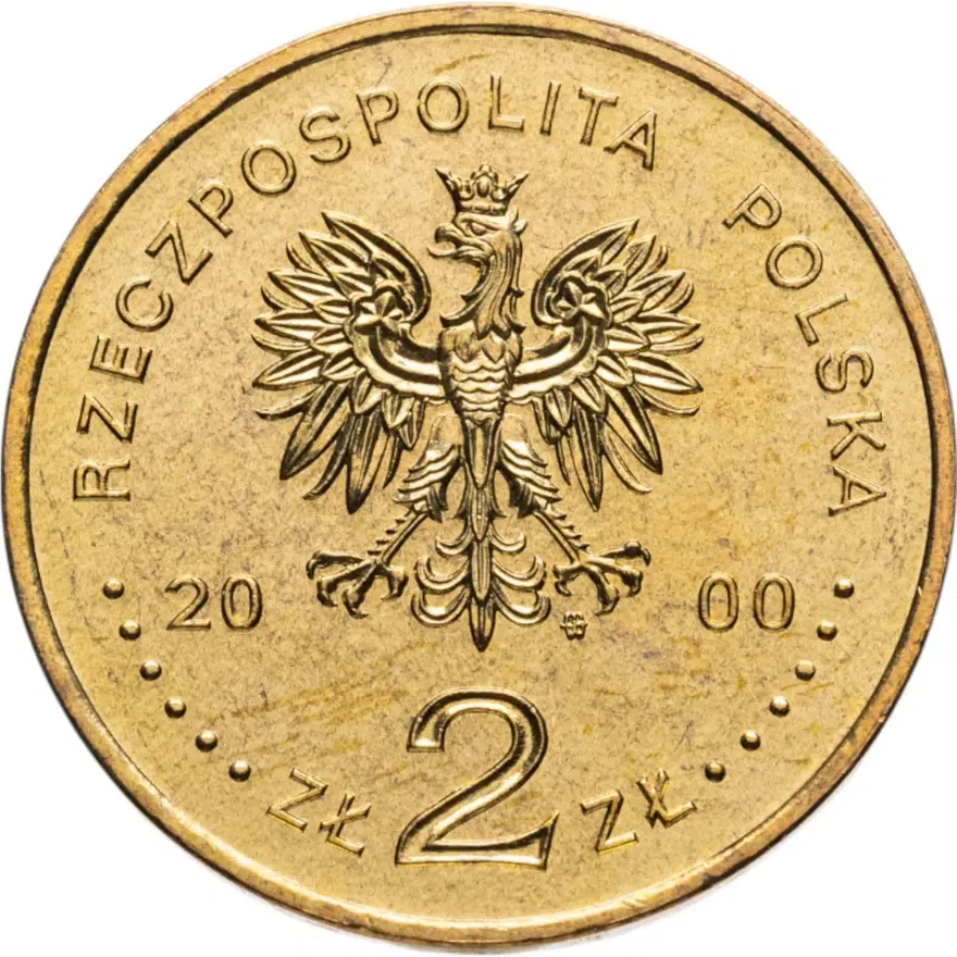Польша 2 злотых (zlote) 2000 "20 лет независимому самоуправляемому профсоюзу «Солидарность»", реверс