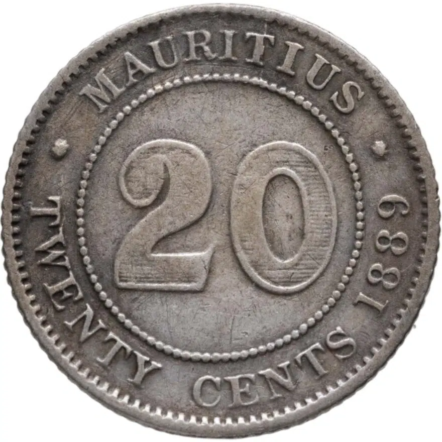Маврикий 20 центов (cents) 1889