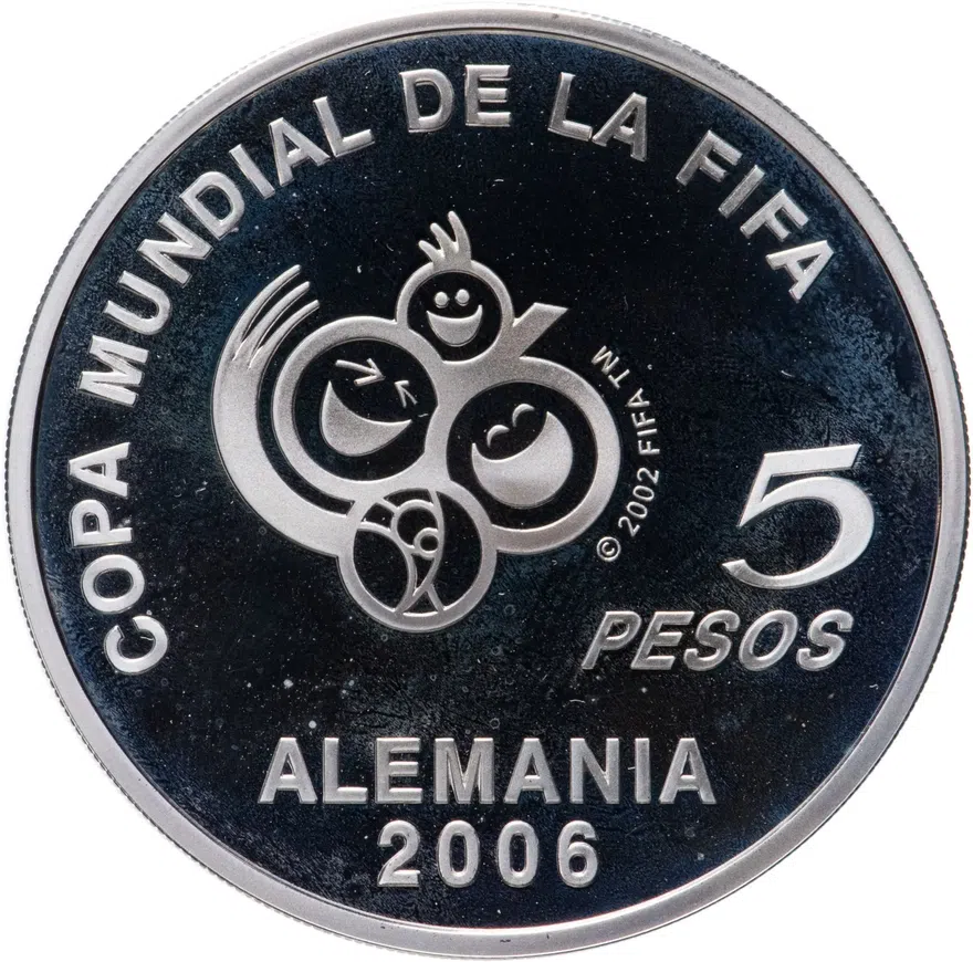 Аргентина 5 песо (pesos) 2005   - XVIII Чемпионат мира по футболу в Германии 2006, реверс