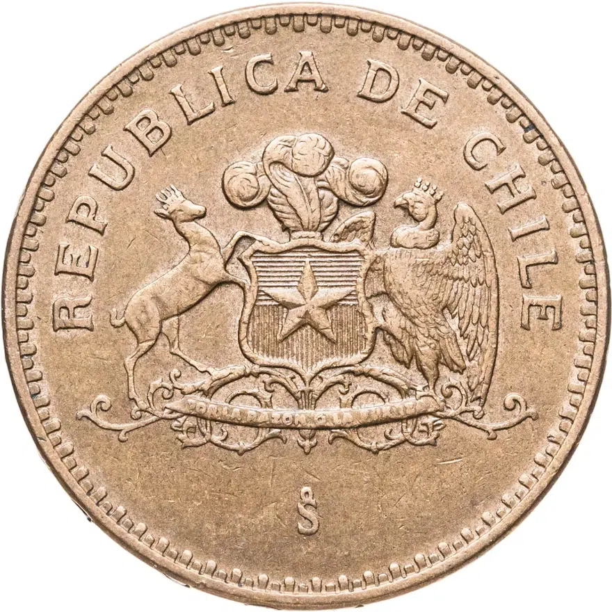 Чили 100 песо (pesos) 1991, реверс
