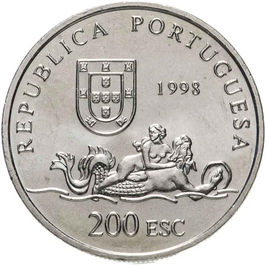 Португалия 200 эскудо (escudos) 1998  Путешествие Васко да Гамы в Индию 1498 года - Мозамбик, реверс