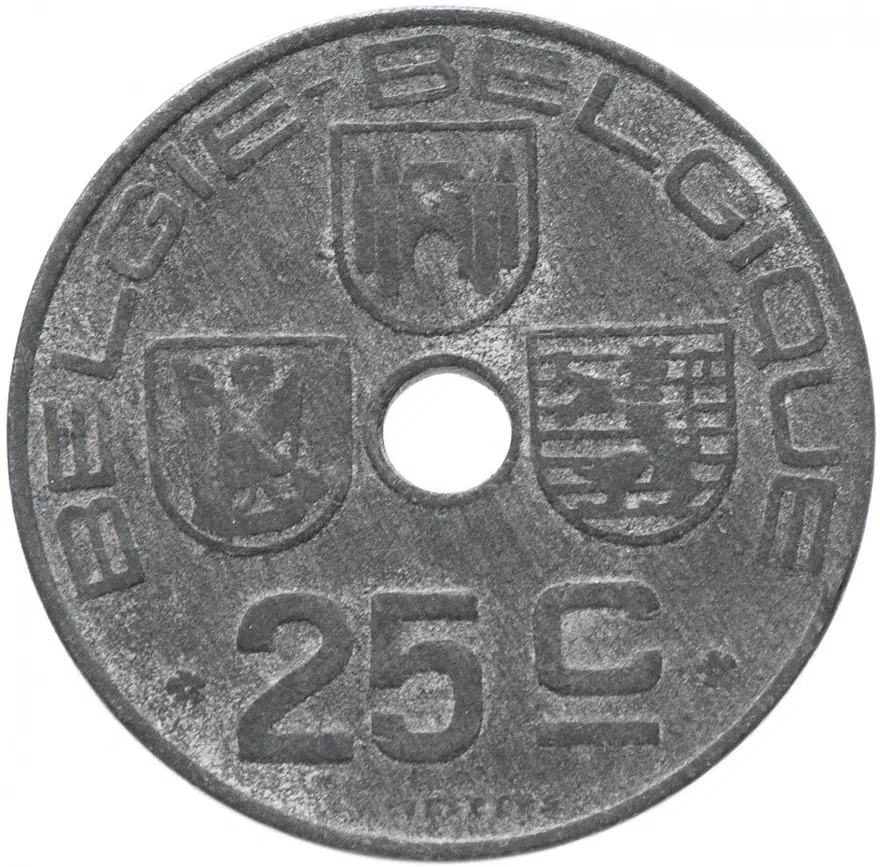 Бельгия 25 сантимов (centimes) 1945