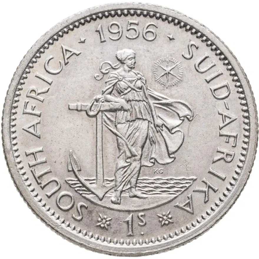 ЮАР 1 шиллинг (shilling) 1956, реверс
