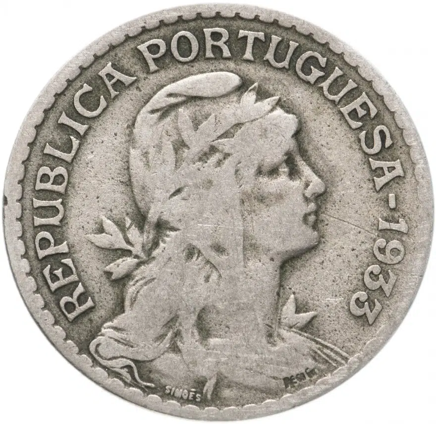 Гвинея-Бисау  1 эскудо (escudo)  1933, реверс