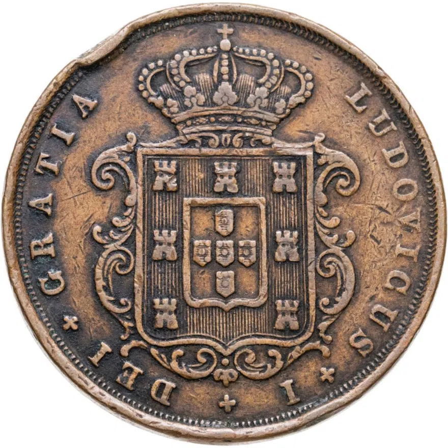 Португалия 20 реалов (рейс, reis) 1873, реверс