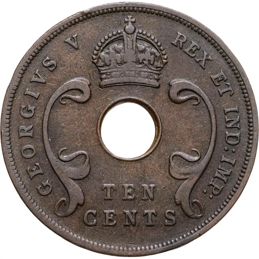 Британская Восточная Африка 10 центов (cents) 1925, реверс