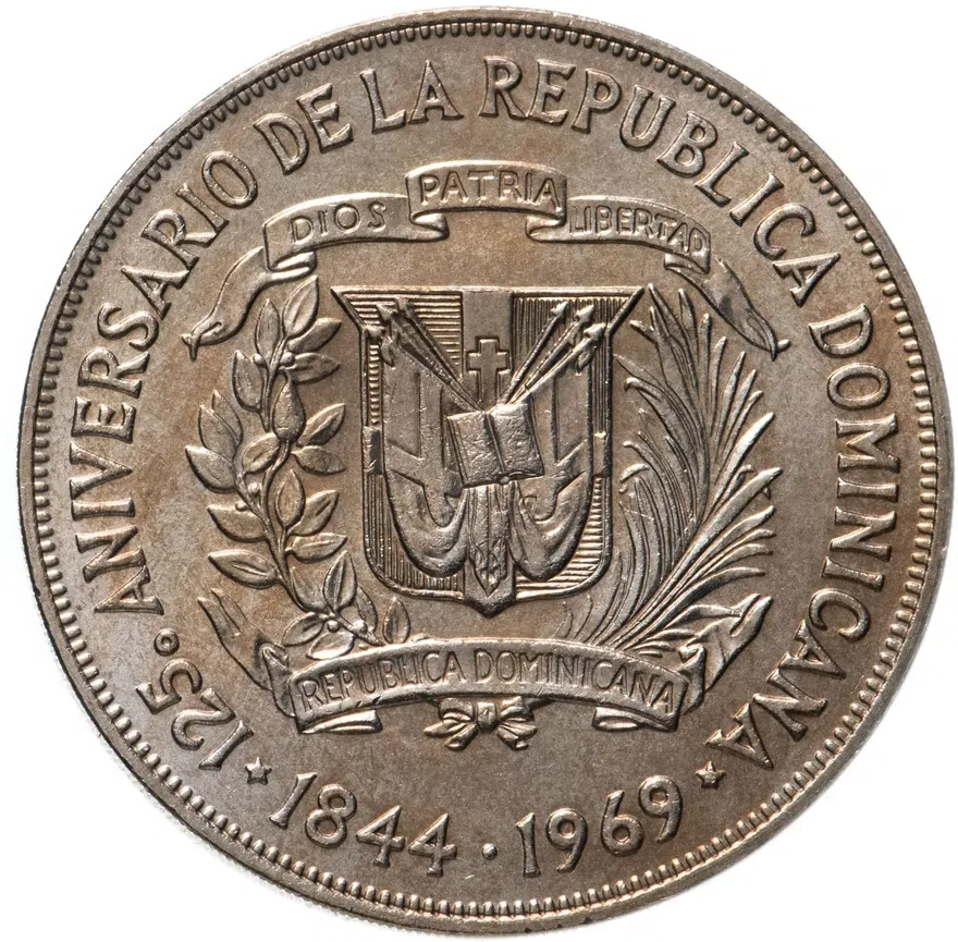 Доминикана 1 песо (peso) 1969 "125 лет Республике"