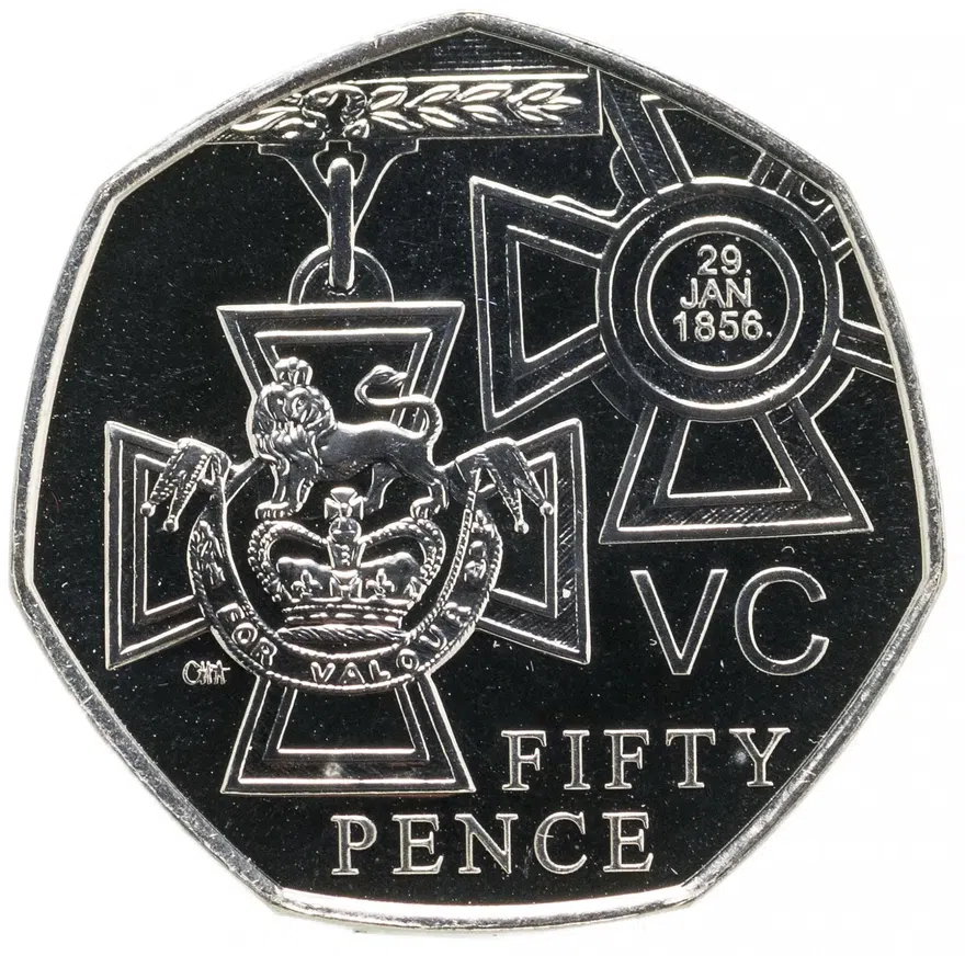 Великобритания 50 пенсов (pence) 2006  150 лет со дня учреждения "Креста Виктории"