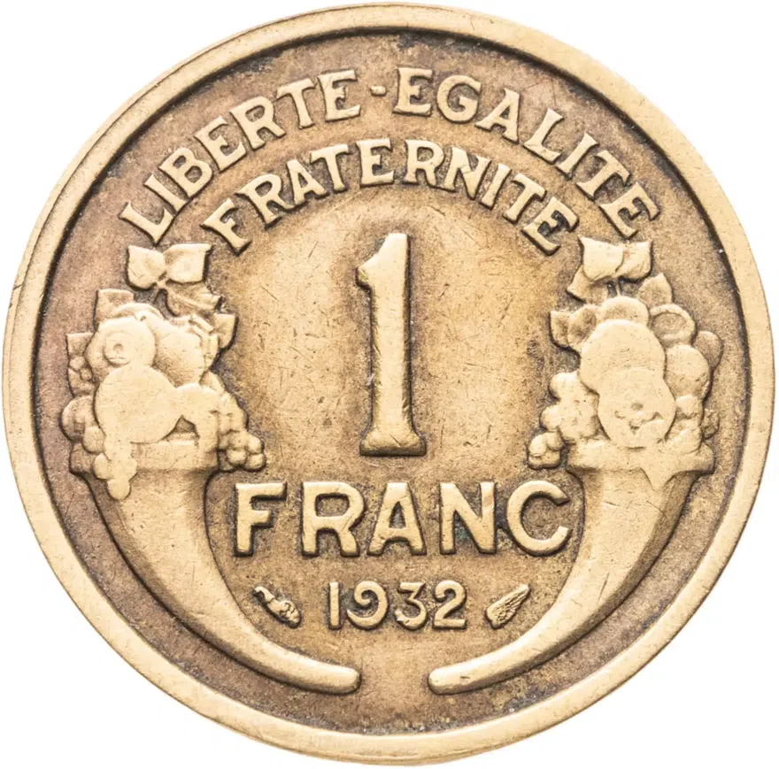 Франция 1 франк (franc) 1932, аверс