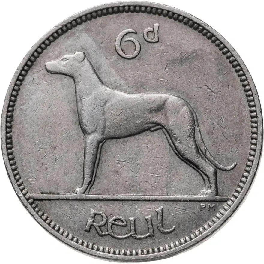 Ирландия 6 пенсов (pence) 1956, реверс