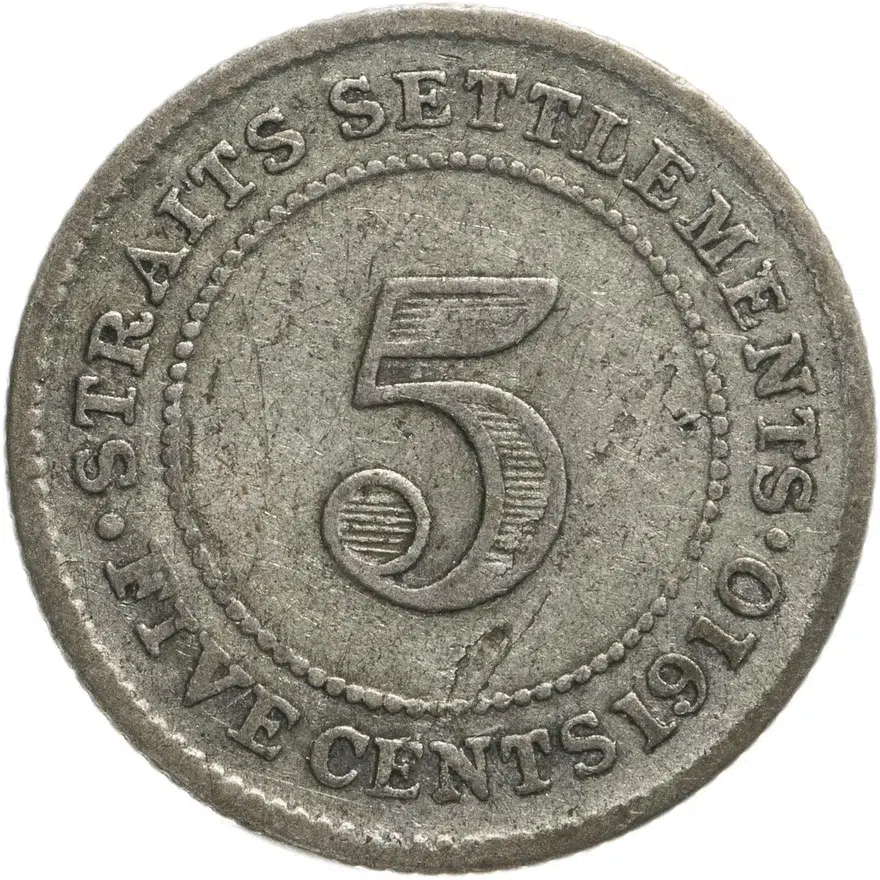 Стрейтс Сетлментс 5 центов (cents) 1910