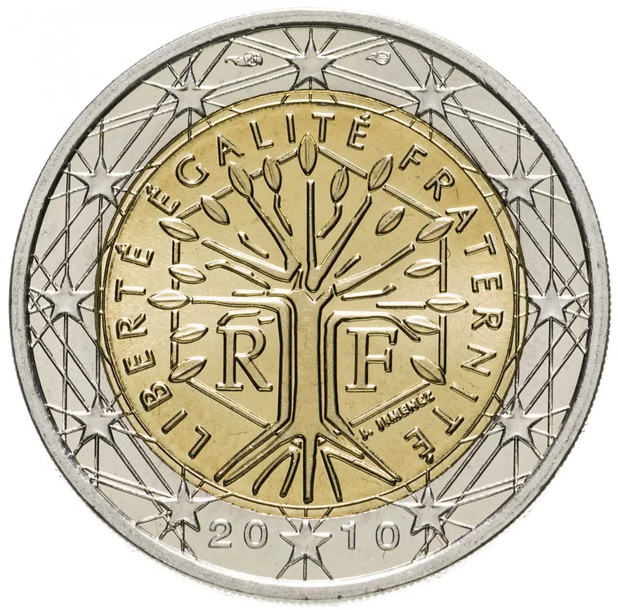 Франция 2 евро 2010, аверс