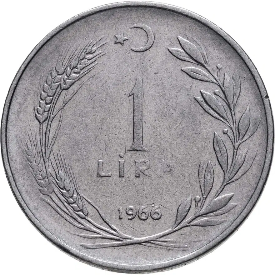 Турция 1 лира (lira) 1966, реверс
