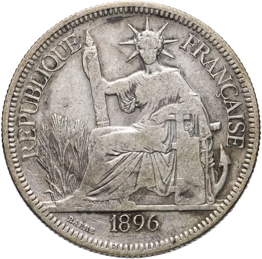 Французский Индокитай 1 пиастр (piastre) 1896, реверс
