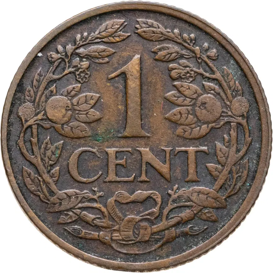 Нидерланды 1 цент (cent) 1927, аверс