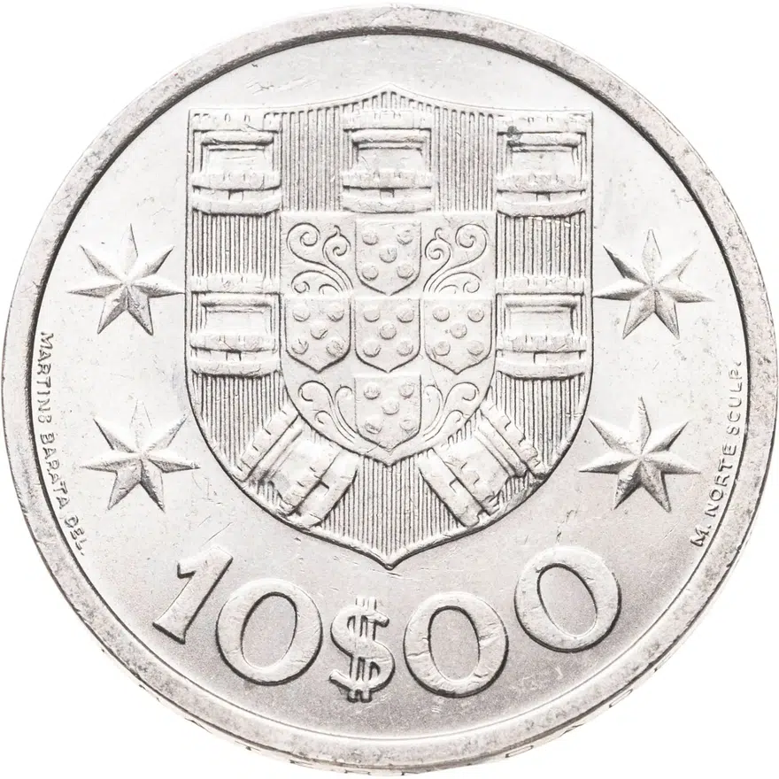 Португалия 10 эскудо (escudos) 1971, реверс
