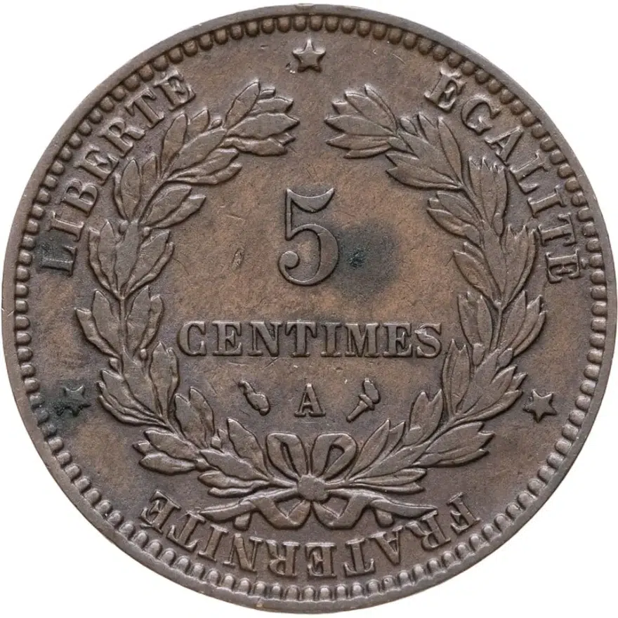 Франция 5 сантимов (centimes) 1897, аверс