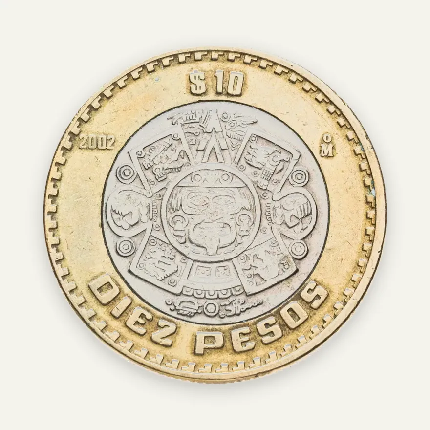 Мексика 10 песо (pesos) 2002, реверс