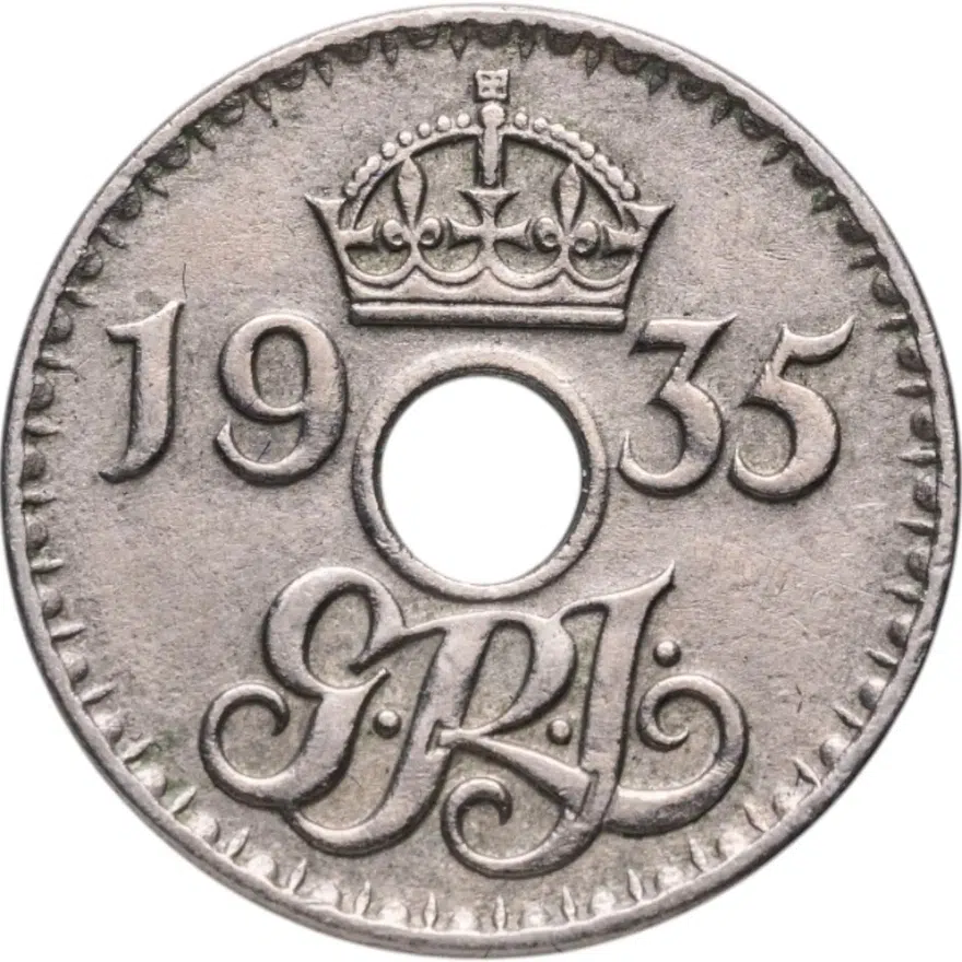 Новая Гвинея 3 пенса (pence) 1935, аверс