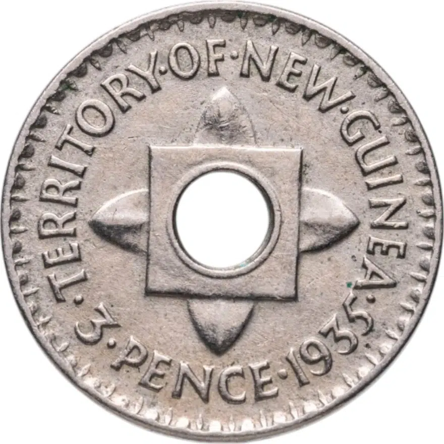 Новая Гвинея 3 пенса (pence) 1935, реверс