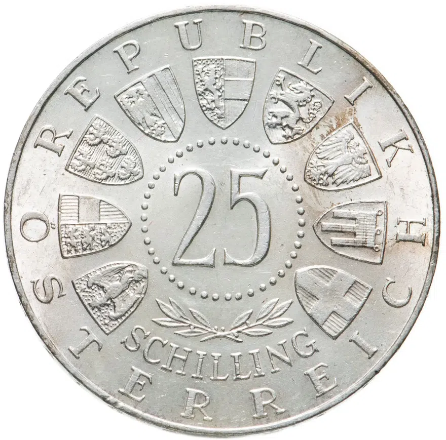 Австрия 25 шиллингов (shillings) 1960  40 лет Каринтийскому референдуму, реверс