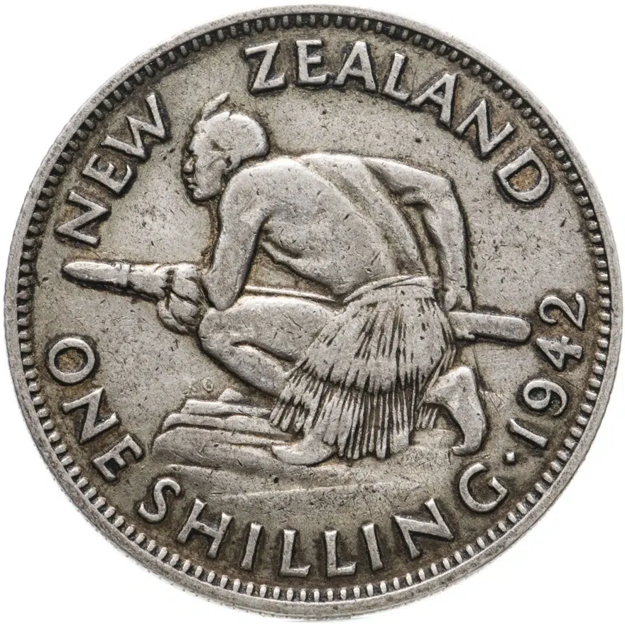Новая Зеландия 1 шиллинг (shilling) 1942, реверс