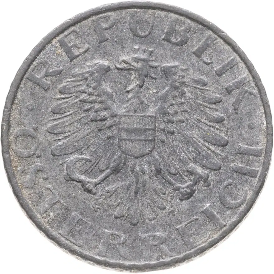 Австрия 5 грошей (groschen) 1957, реверс