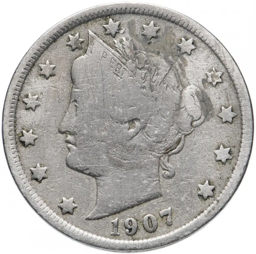 США 5 центов (cents) 1907 Liberty Nickel