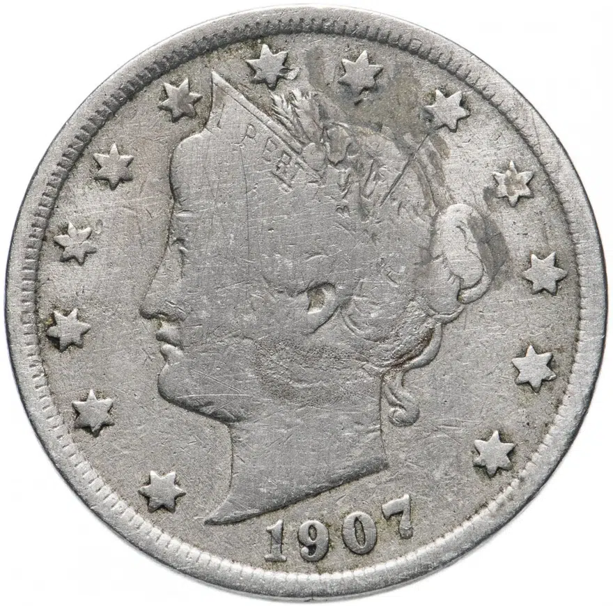 США 5 центов (cents) 1907 Liberty Nickel, реверс