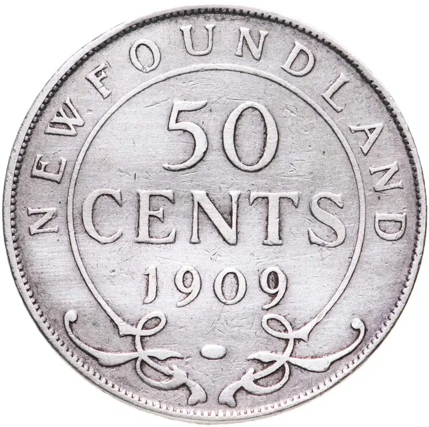 Ньюфаундленд 50 центов (cents) 1909, аверс