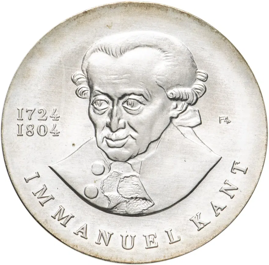 Германия (ГДР) 20 марок (mark) 1974  250 лет со дня рождения Иммануила Канта, реверс