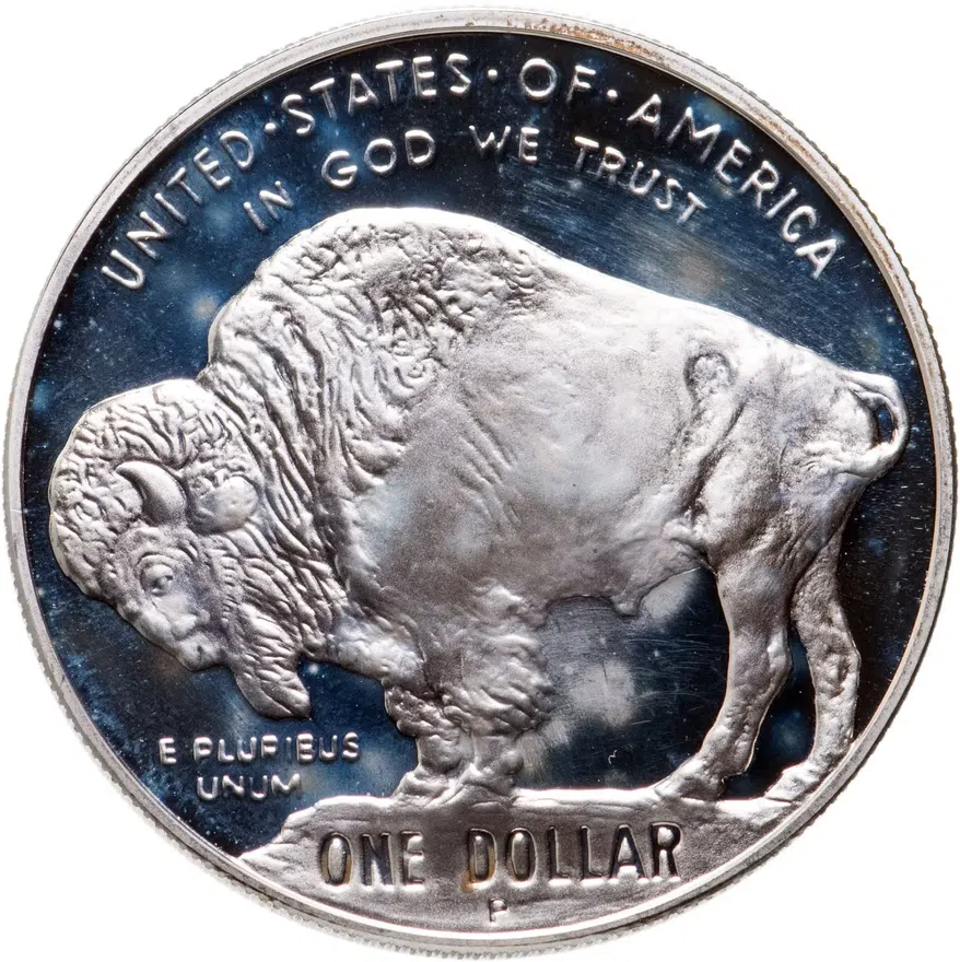 США 1 доллар (dollar) 2001 P American Buffalo (Американский буффало (бизон) знак монетного двора "P" - Филадельфия, реверс