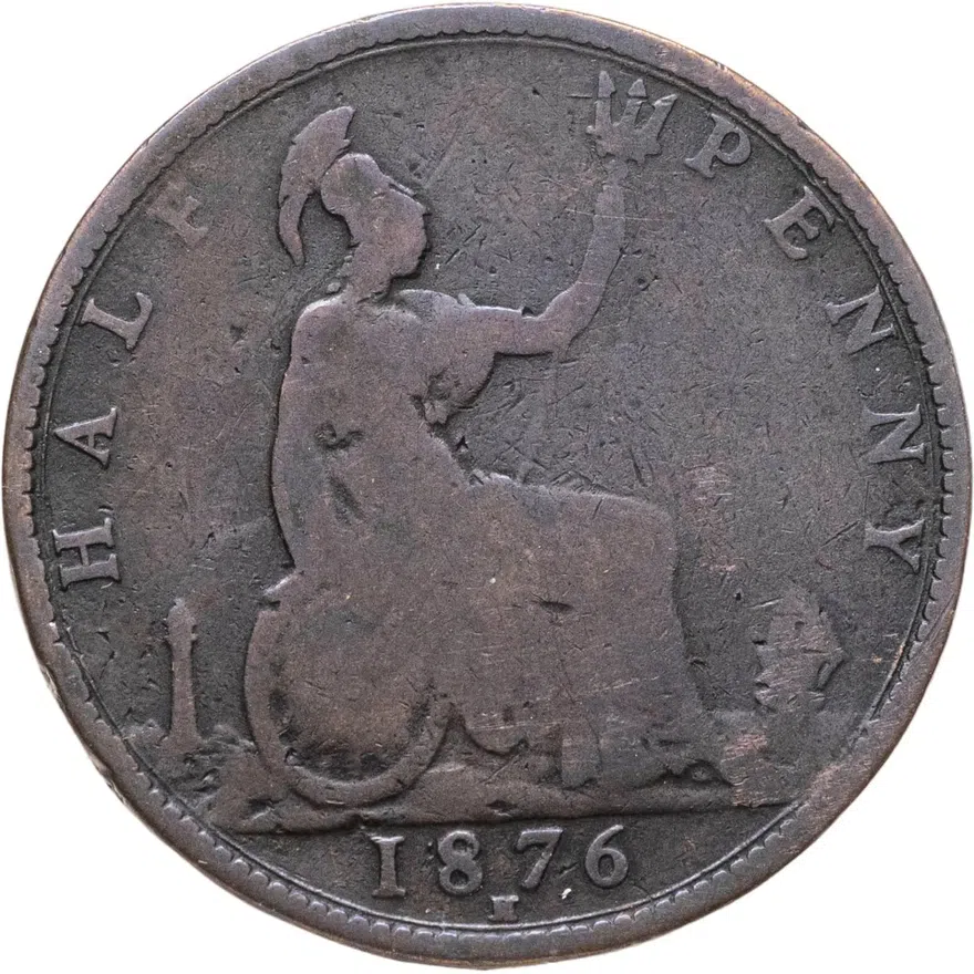 Великобритания 1/2 пенни (penny) 1876, реверс