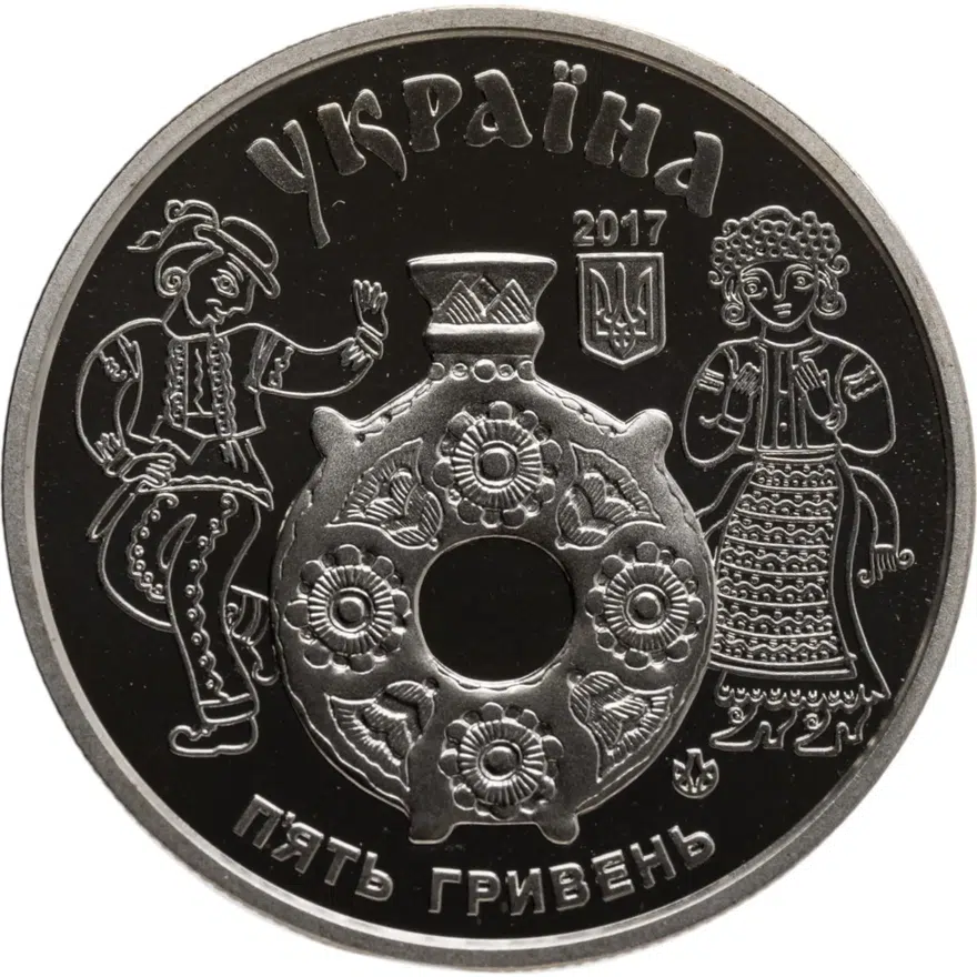 Украина 5 гривен 2017  Украинское наследие - Косовская роспись, реверс