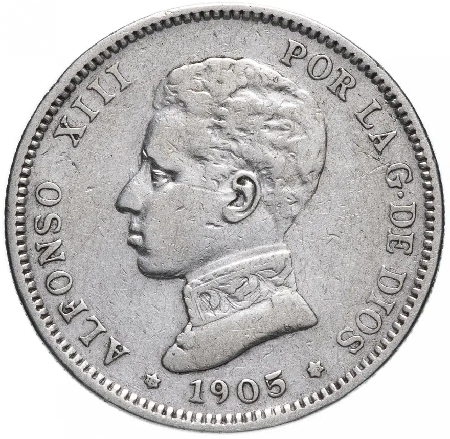 Испания 2 песеты (pesetas) 1905, реверс